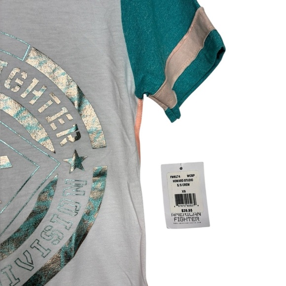 NWT American Fighter Howard Tee T-Shirt in Crystal White Blue Size XS - Picture 4 of 11